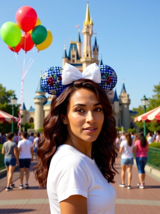 Authentic Disney Parks Floral Crystal Minnie Ears | Glass Rhinestone Custom